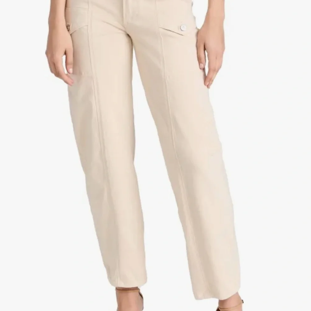 Paige Alexis High Rise Tapered Cargo Jeans in Blonde Sand Size 29 - Picture 2 of 12